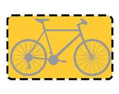 A bicycle properly packaged in a corrugated box or hard travel case.