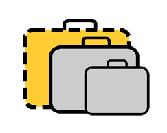 A bag that would typically be used for more than one week of travel.