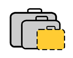 A carry-on size bag that would fit in an airline overhead compartment.