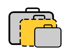 A bag that would typically be used for five to seven days of travel.
